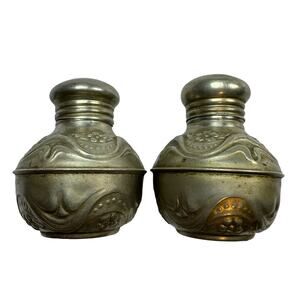 Vintage Salt and Pepper Shakers 515 Silver Antique Kitchen Miniature